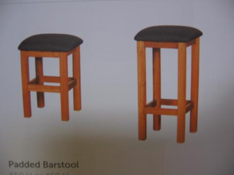 pine barstools, bench seats